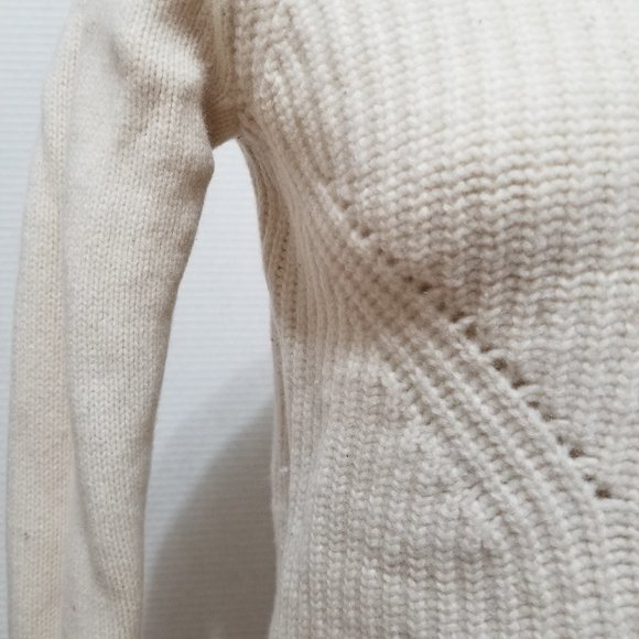 J.Crew sweater Small Lambswool Pointelle pullover knit side split 100% wool - Picture 6 of 16